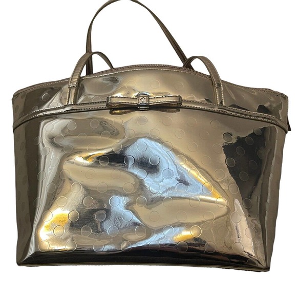 Kate Spade Camellia Street Sophie Polka Dot Embossed Gold Tote Bag Purse Handbag - Picture 3 of 8